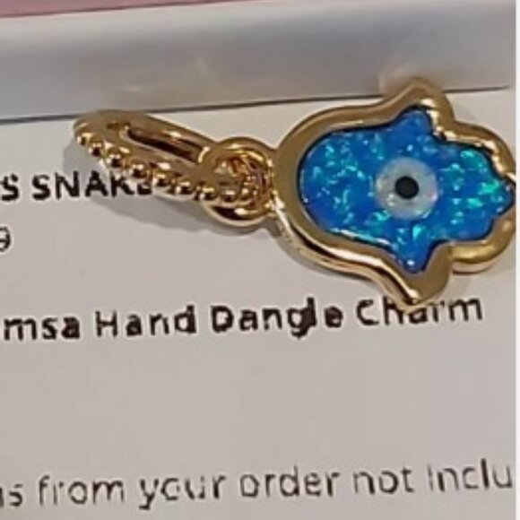 AUTH PANDORA Moments Opalescent Blue Hamsa Hand Dangle Charm 762699C01 - Picture 2 of 16